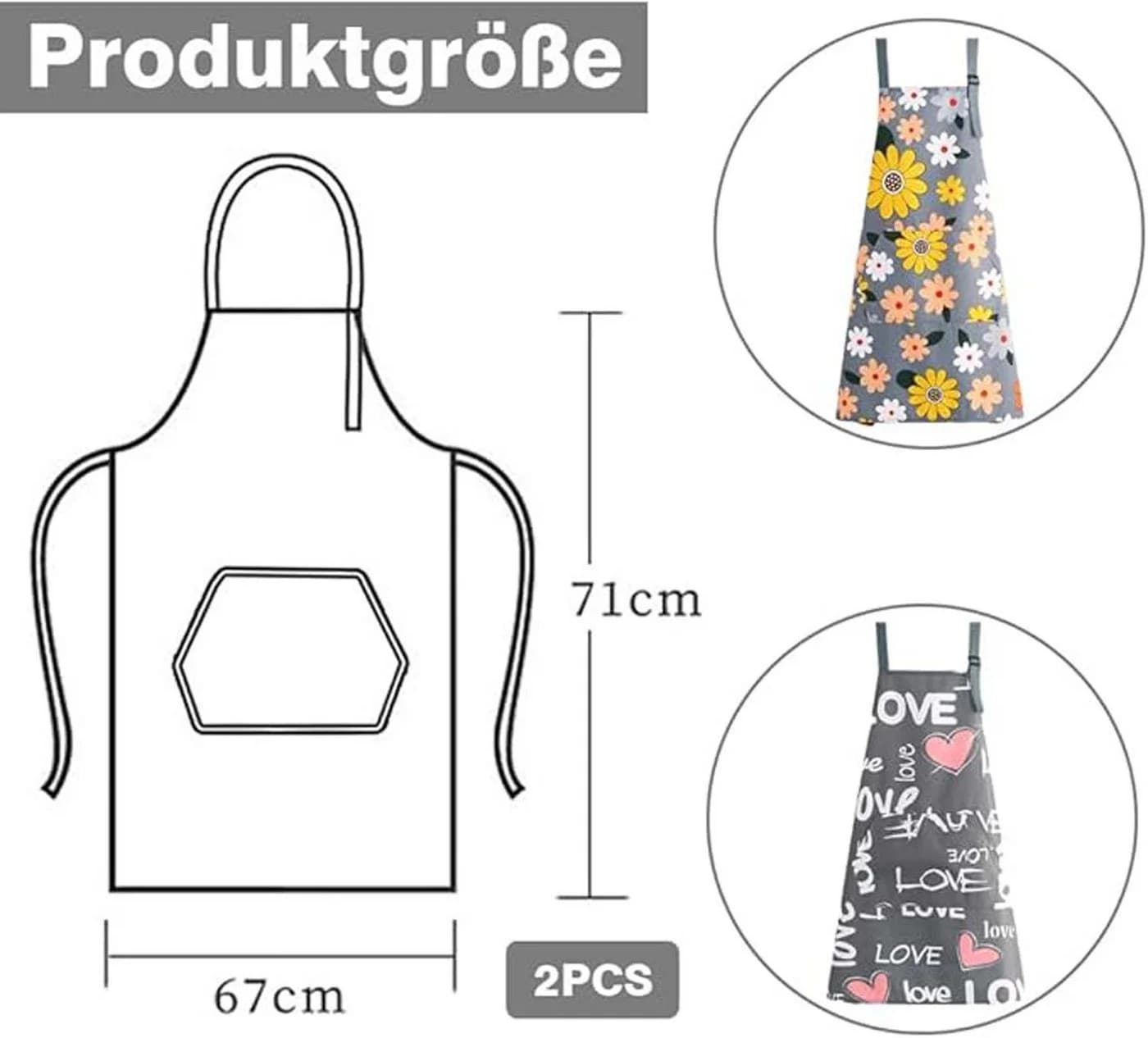 Agger Kochschürze Grau Wasserdicht mit Tasche - Bild 5