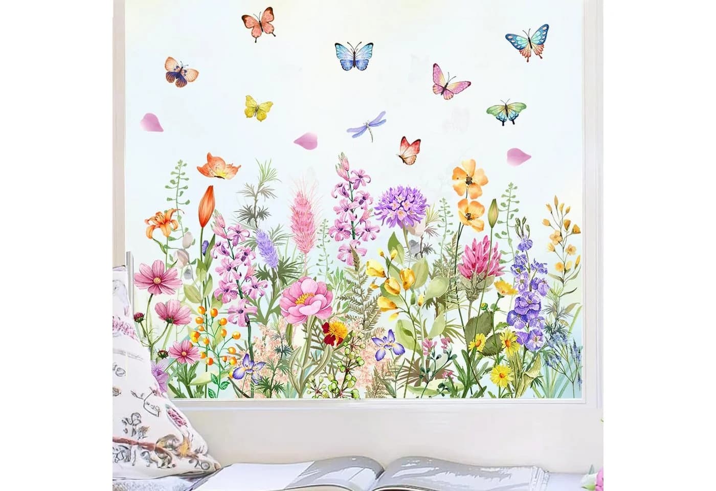 Agger Fensterfolie Blumen Schmetterling Bunt - Bild 2