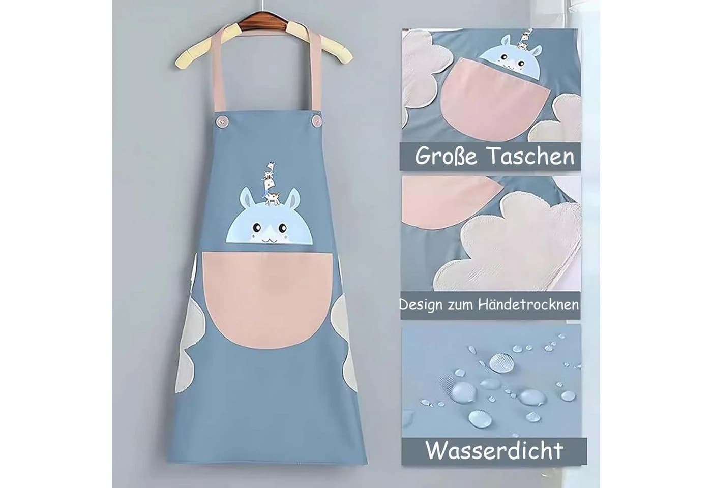 Agger Kochschürze Rosa Verstellbar mit Taschen - Bild 4