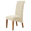 Agger Stuhlhusse Velvet Stretch Beige - Abnehmbar & Waschbar Bild 2