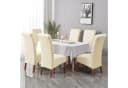 Agger Stuhlhusse Velvet Stretch Beige - Abnehmbar & Waschbar Bild 4