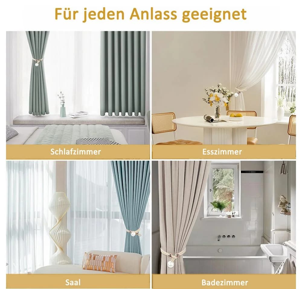 Agger Raffhalter Vorhang Set 2-tlg. Weinrot mit Perlen - Bild 5