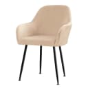 Agger Stuhlhusse Stretch Samt mit Armlehnen beige Bild 2