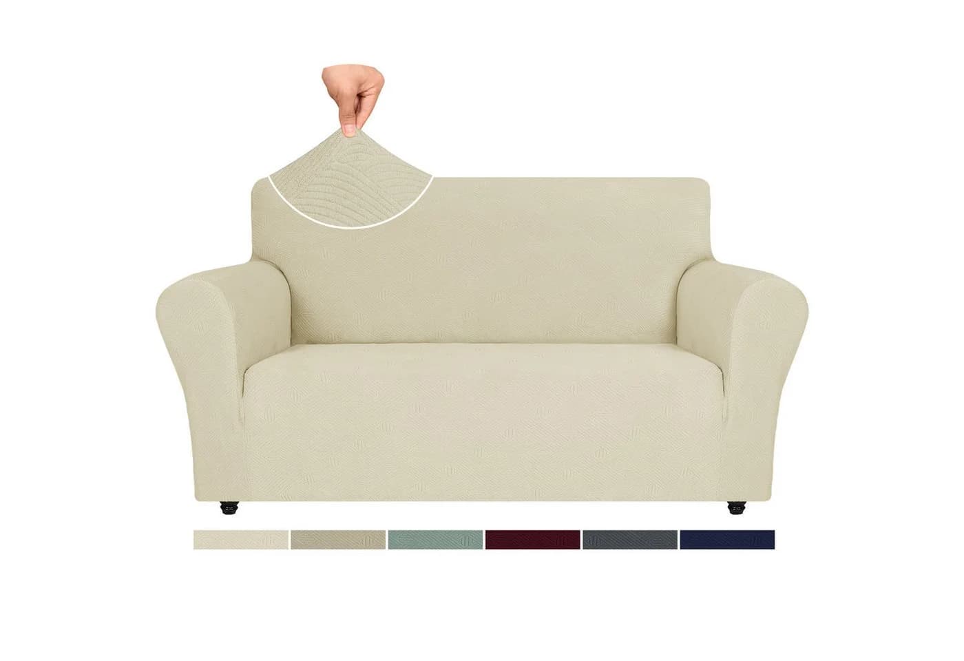 Agger Sofahusse Stretch Sofabezug Beige 1/2/3/4 Sitzer - Bild 2