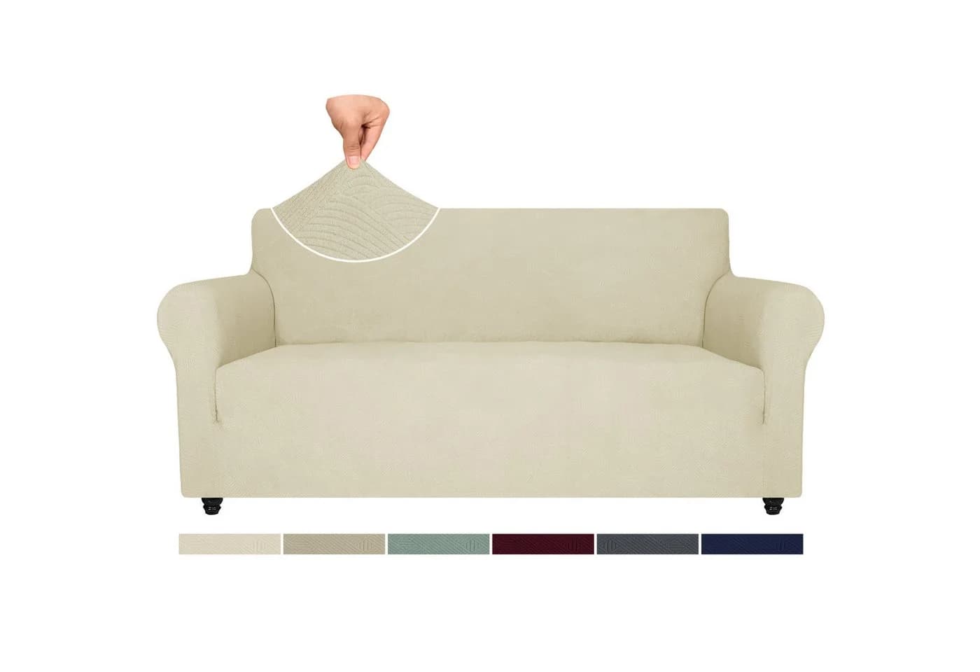 Agger Sofahusse Stretch Sofabezug Beige 1/2/3/4 Sitzer - Bild 2