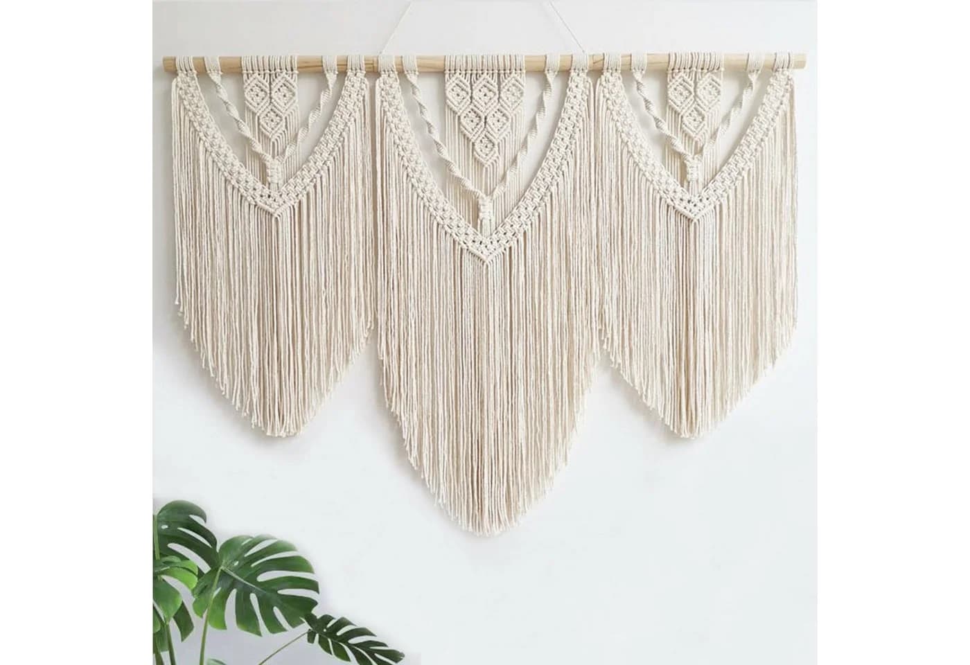 Agger Makramee-Wandbehang Groß Beige Boho Wanddeko - Bild 4