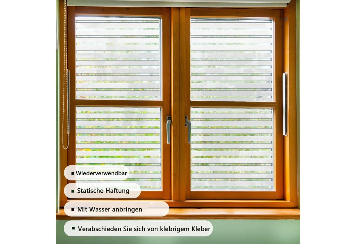 Agger Fensterfolie Streifen Sichtschutz Milchglasfolie Statisch - Bild 3