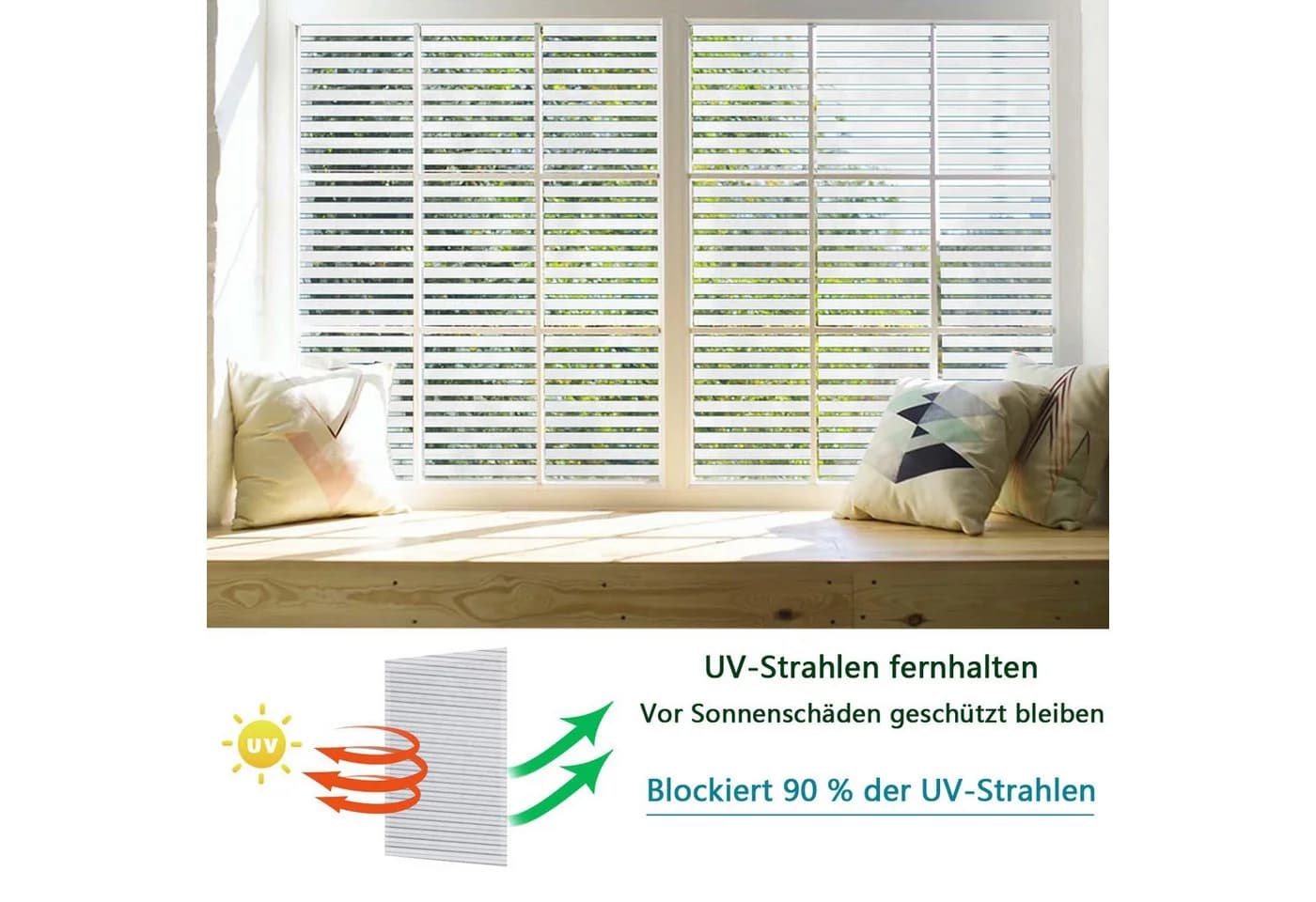 Agger Fensterfolie Streifen Sichtschutz Milchglasfolie Statisch - Bild 4