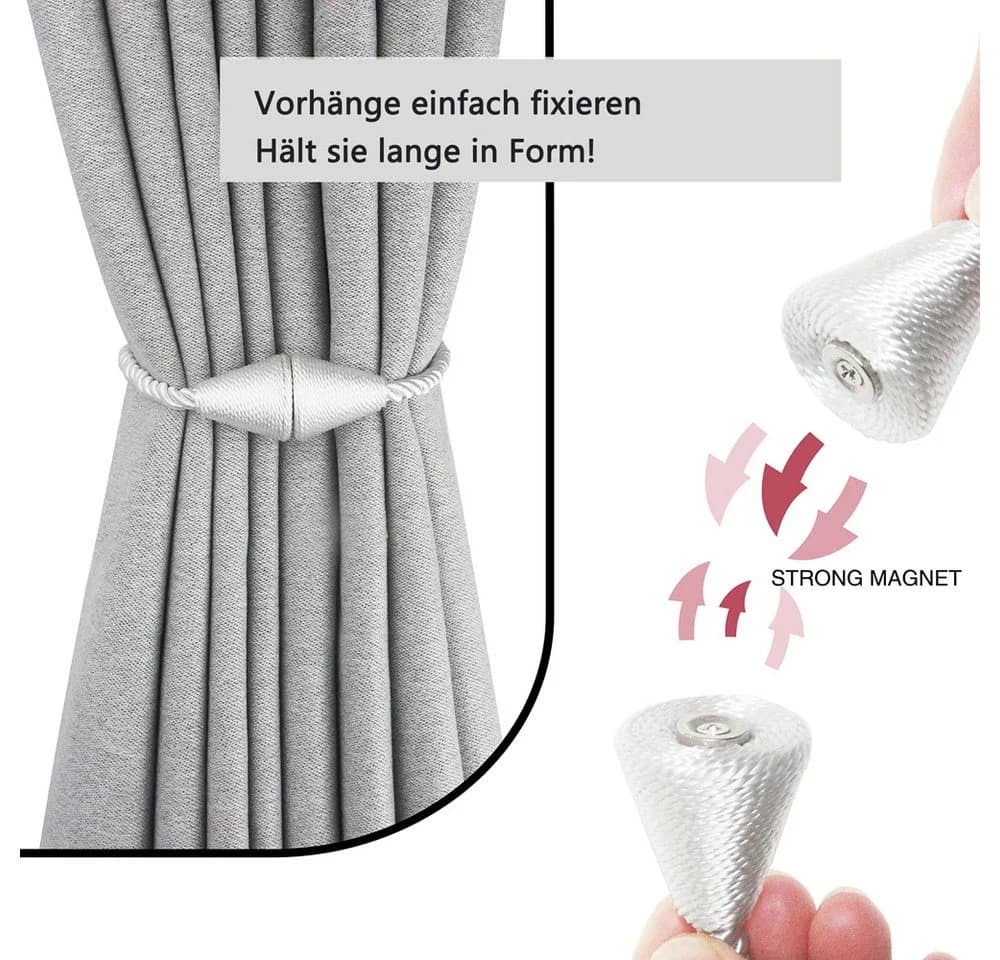Agger Magnetische Vorhang Raffhalter 2 Stück Weiß Modern