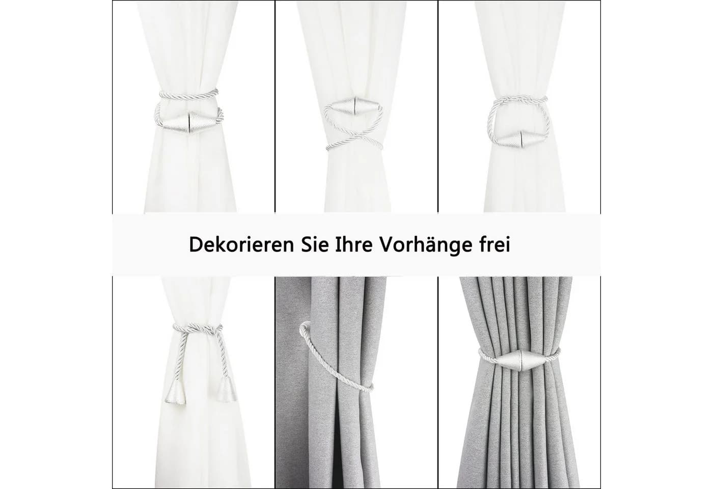 Agger Magnetische Vorhang Raffhalter 2 Stück Weiß Modern - Bild 5