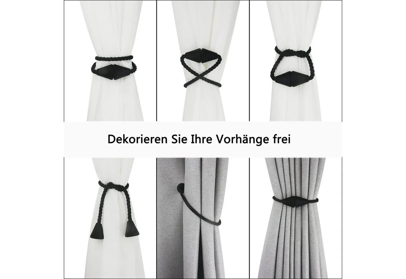 Agger Magnetische Vorhang Raffhalter 2 Stück Schwarz Modern - Bild 5