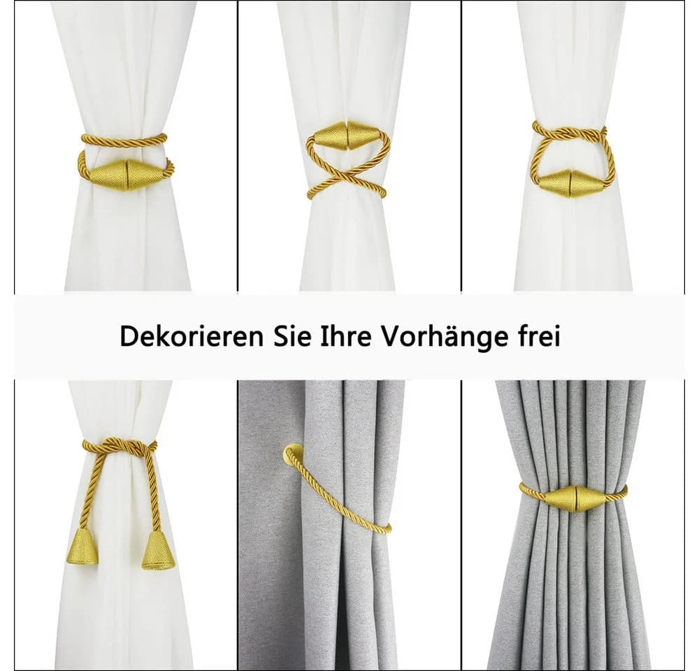 Agger Magnetische Vorhang Raffhalter 2 Stück Gold - Bild 5