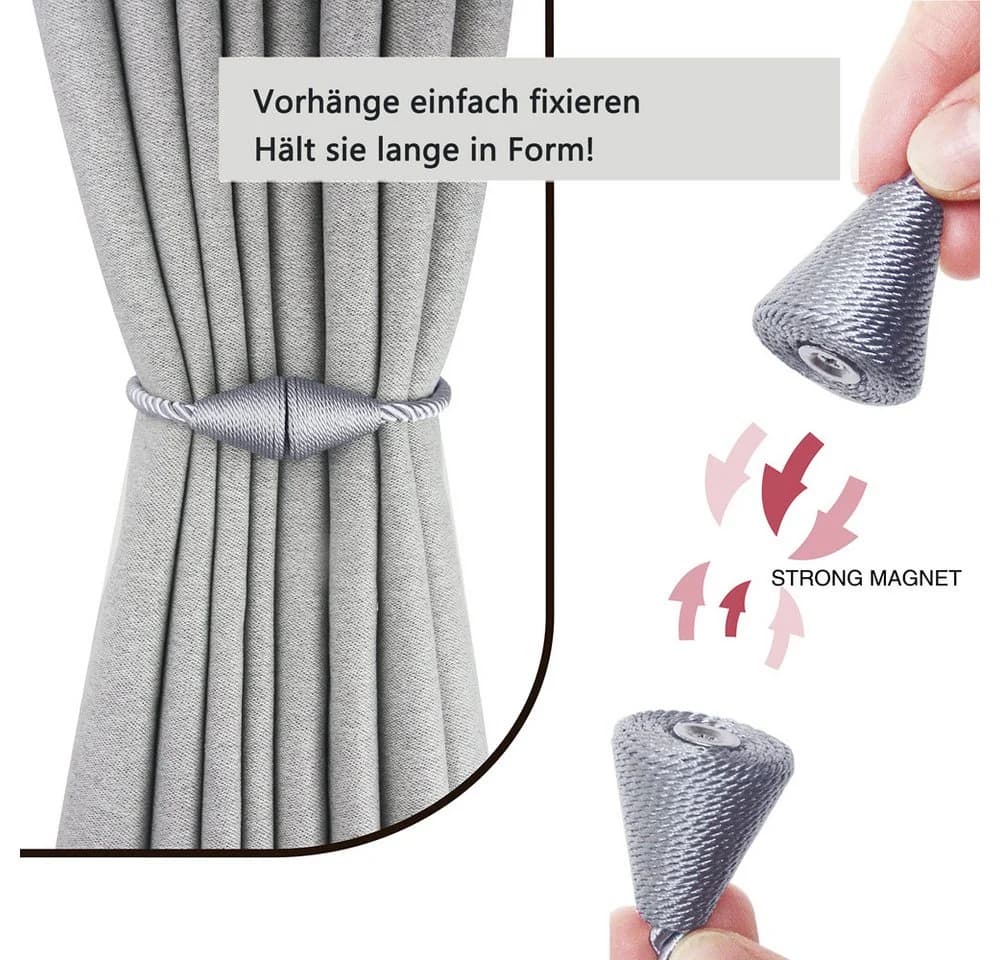 Agger Magnetische Vorhang Raffhalter 2 Stück Silber Modern