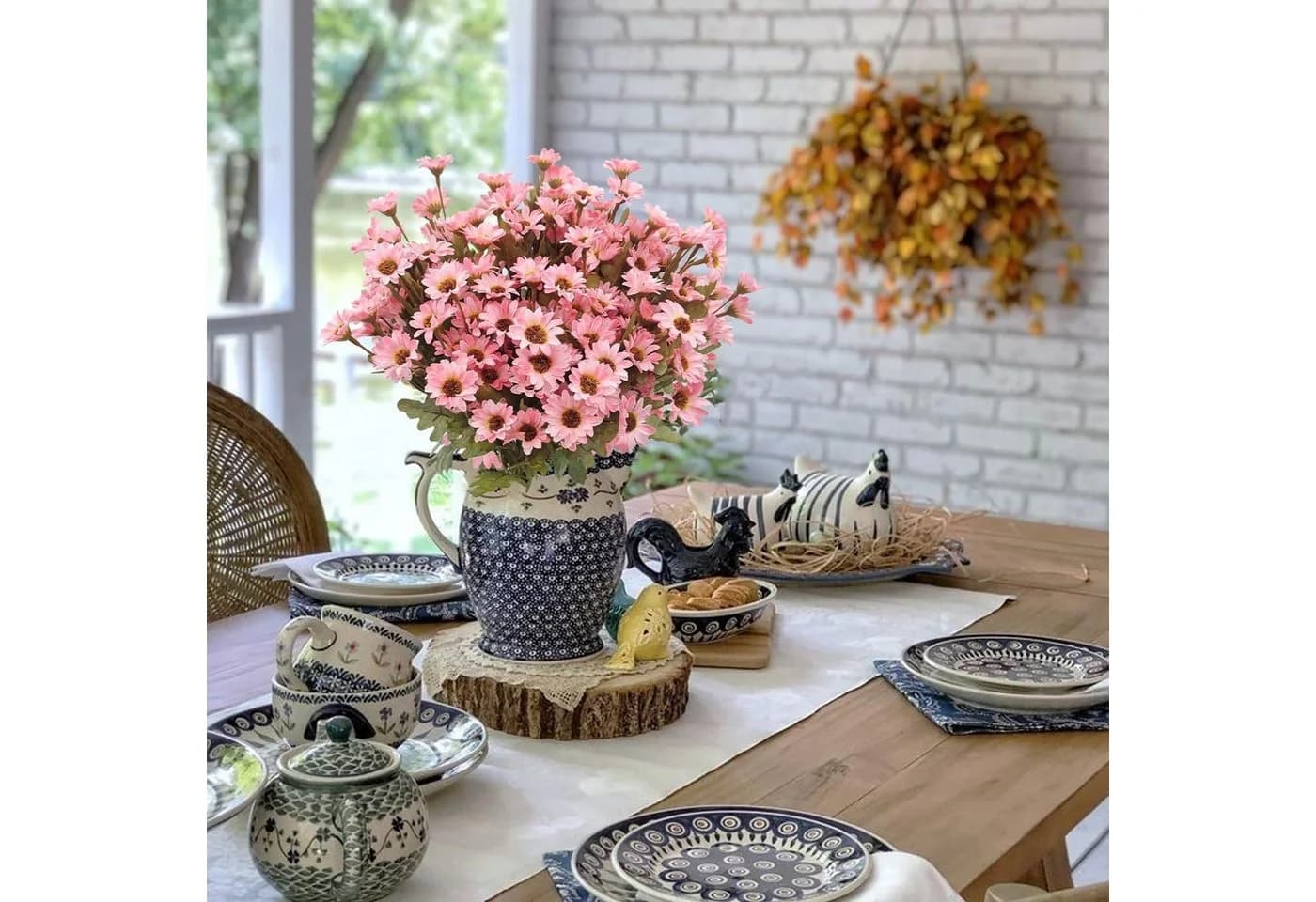 Agger Kunstblumenstrauß Set Chrysanthemen Gänseblümchen UV-beständig - Bild 3