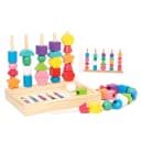 Zaewry Montessori Lernspielzeug Holz Bunt Fädelspiel Bild 2