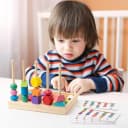Zaewry Montessori Lernspielzeug Holz Bunt Fädelspiel Bild 4