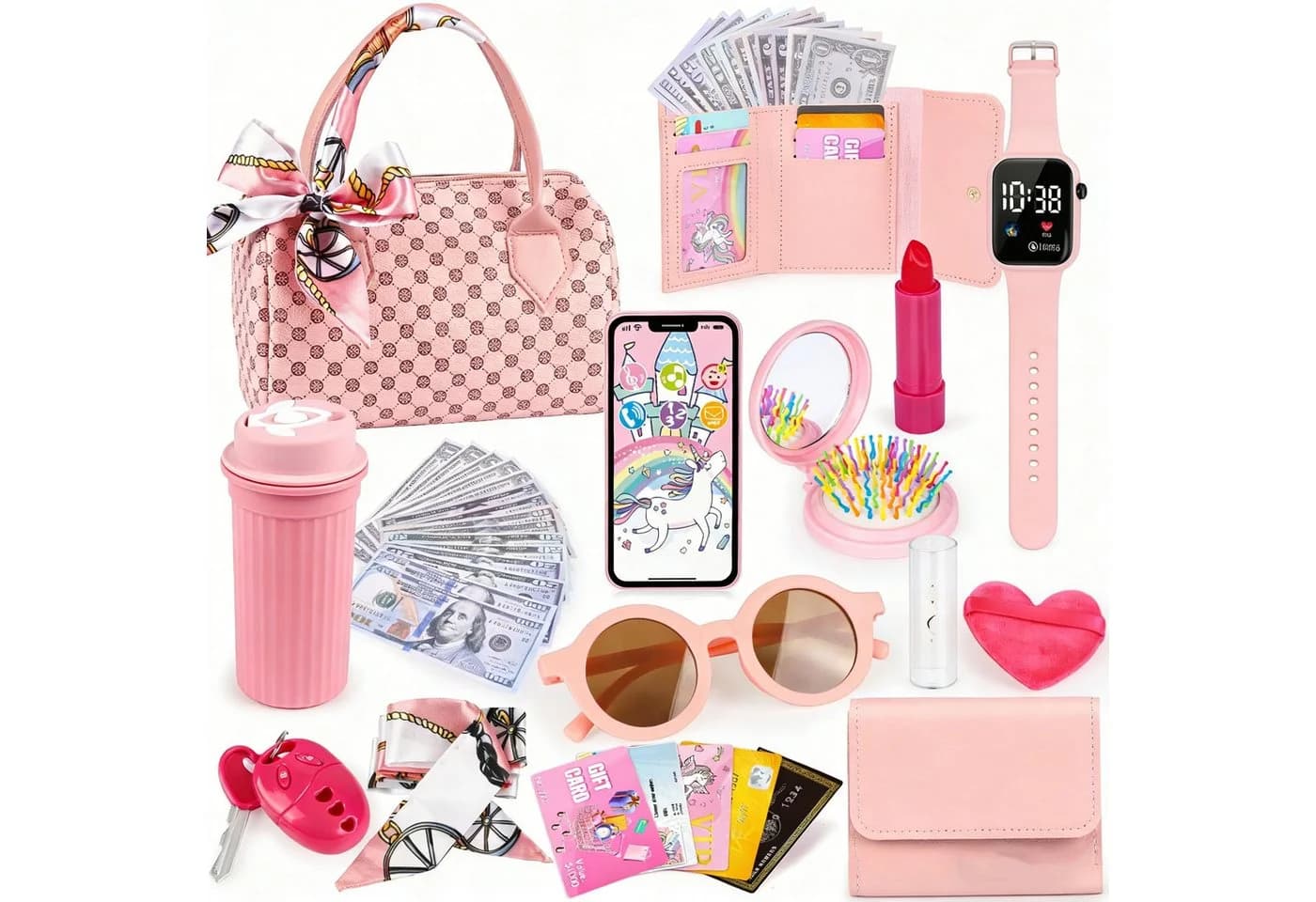 Zaewry Kreativset Make-up-Spielzeug 32-teilig Rosa Handtasche - Bild 2