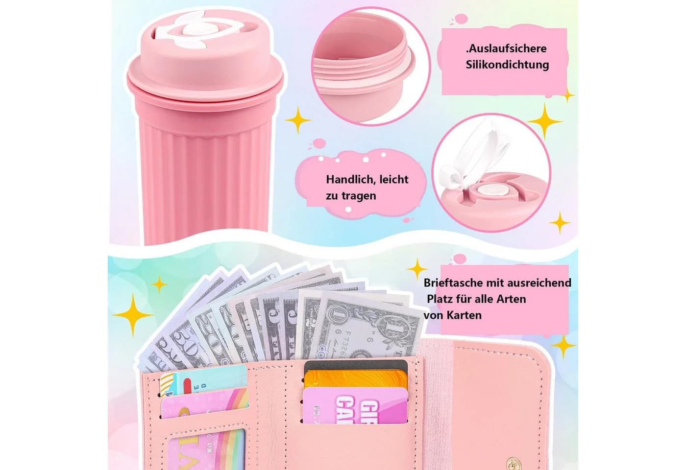 Zaewry Kreativset Make-up-Spielzeug 32-teilig Rosa Handtasche - Bild 4