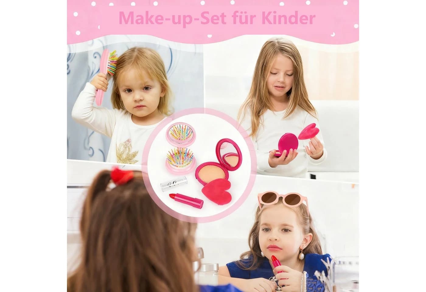 Zaewry Kreativset Make-up-Spielzeug 32-teilig Rosa Handtasche - Bild 5