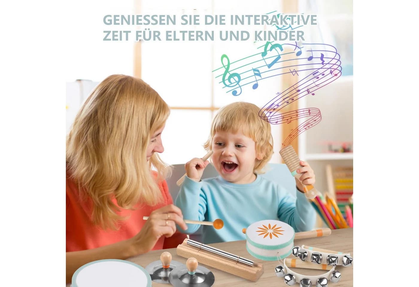 Zaewry 8-tlg. Holz-Musikinstrumente Set Baby Montessori - Bild 4