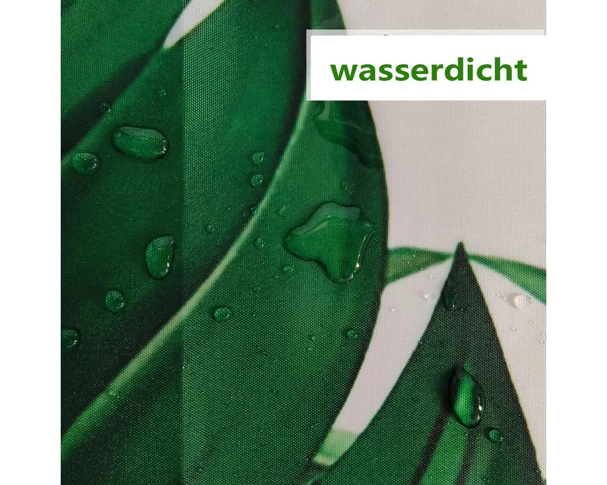 Agger Duschvorhang Grün Blätter Polyester Wasserabweisend - Bild 4