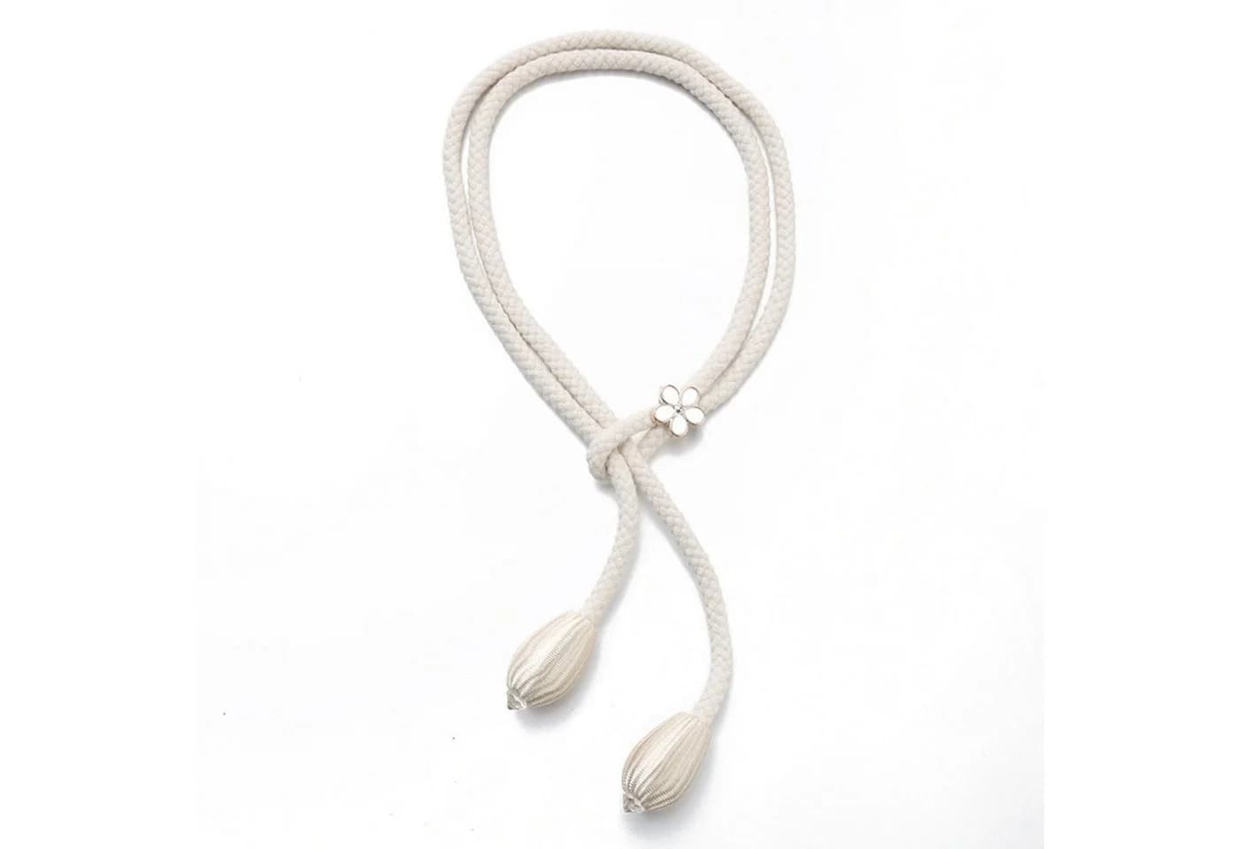 Agger Raffhalter 2er-Set Beige Blumenmuster Quasten - Bild 2