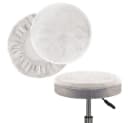 Agger Stuhlhusse Hockerbezug Rund Samt Stretch Beige Bild 2
