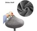 Agger Stuhlhusse Hockerbezug Rund Samt Stretch Beige Bild 4