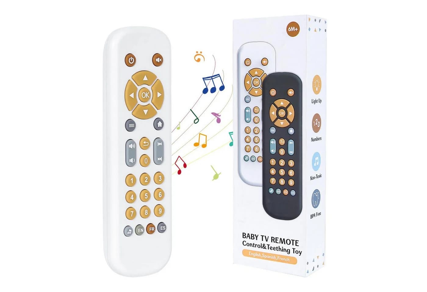 CLTYQ Lernspielzeug Baby TV Fernbedienung Weiß Mehrsprachig - Bild 2