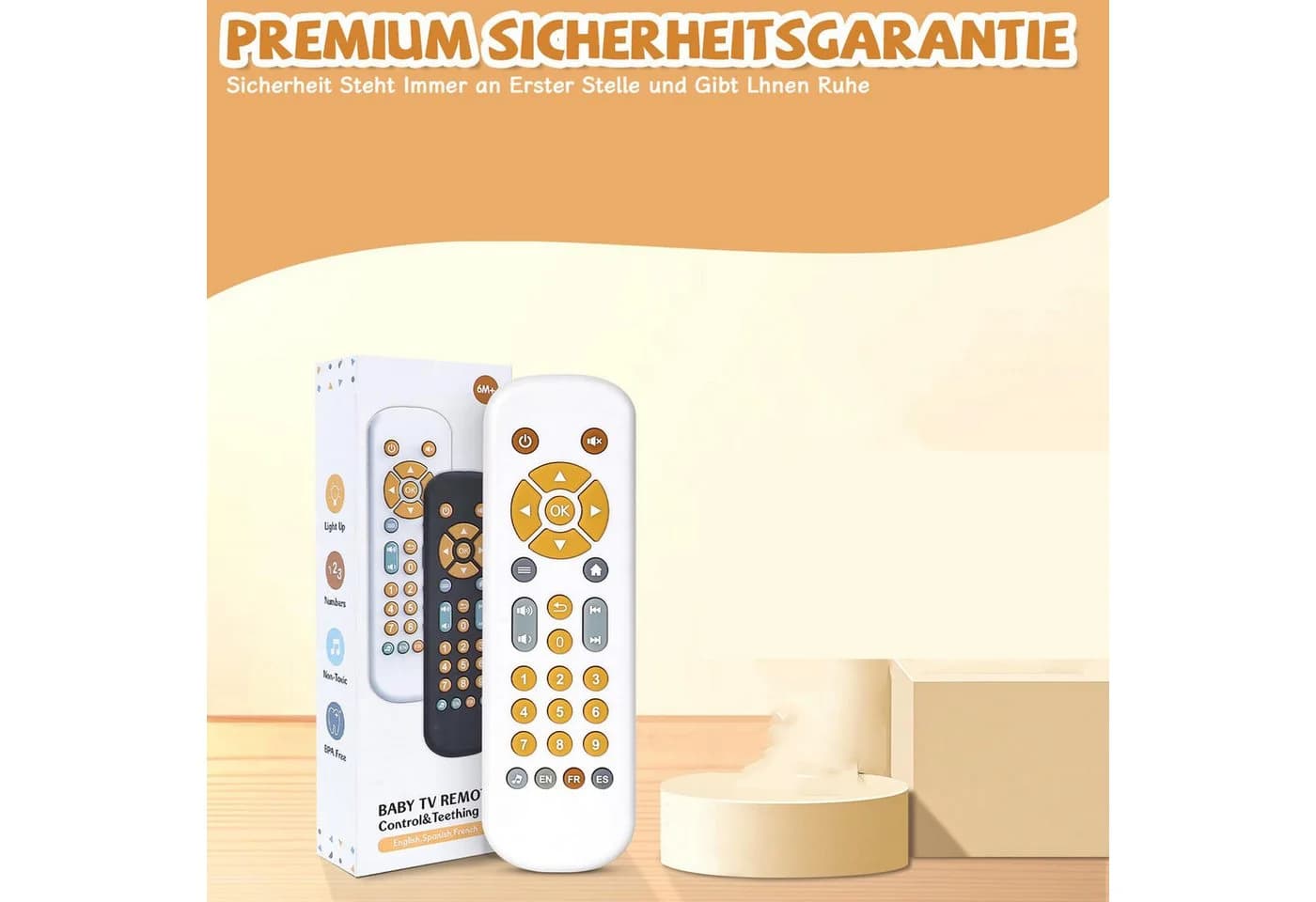 CLTYQ Lernspielzeug Baby TV Fernbedienung Weiß Mehrsprachig - Bild 5