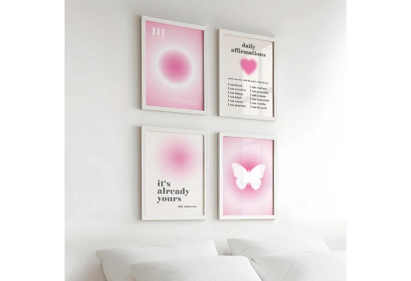 Agger 4er Poster Set Rosa A3 Ästhetische Wandbilder ohne Rahmen - Bild 3