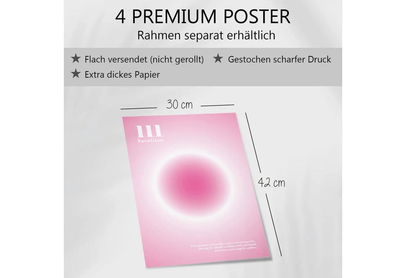 Agger 4er Poster Set Rosa A3 Ästhetische Wandbilder ohne Rahmen - Bild 4