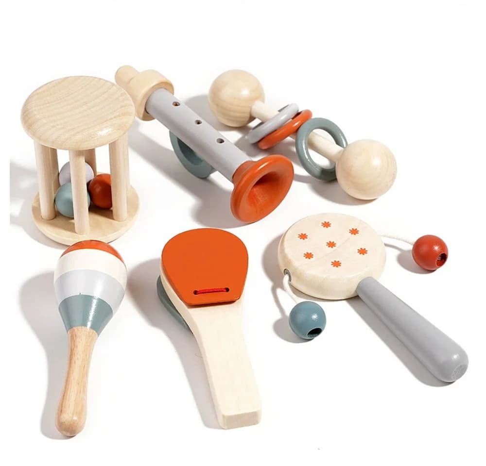 Zaewry 6-tlg. Musikinstrumenten-Set aus massivem Buchenholz - Bild 2