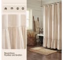 Agger Duschvorhang Leinen Beige Landhausstil mit Volant-Saum Bild 4