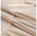 Agger Duschvorhang Leinen Beige Landhausstil mit Volant-Saum Bild 5