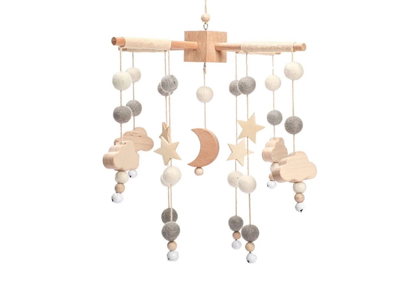Zaewry Mobile mit Sternen & Mond Holz für Kinderbett - Bild 2