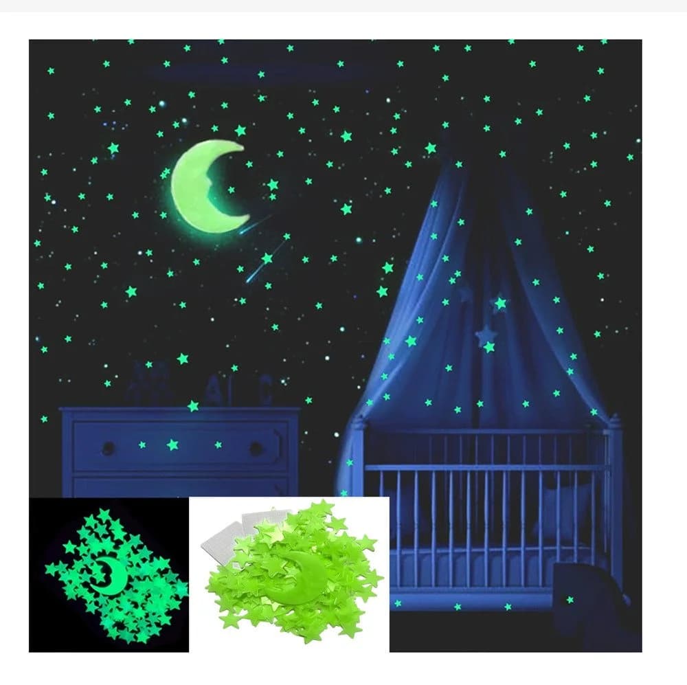 Agger Wandsticker 402 Stück Glühende Wandaufkleber Sternenhimmel Dekoration - Bild 2