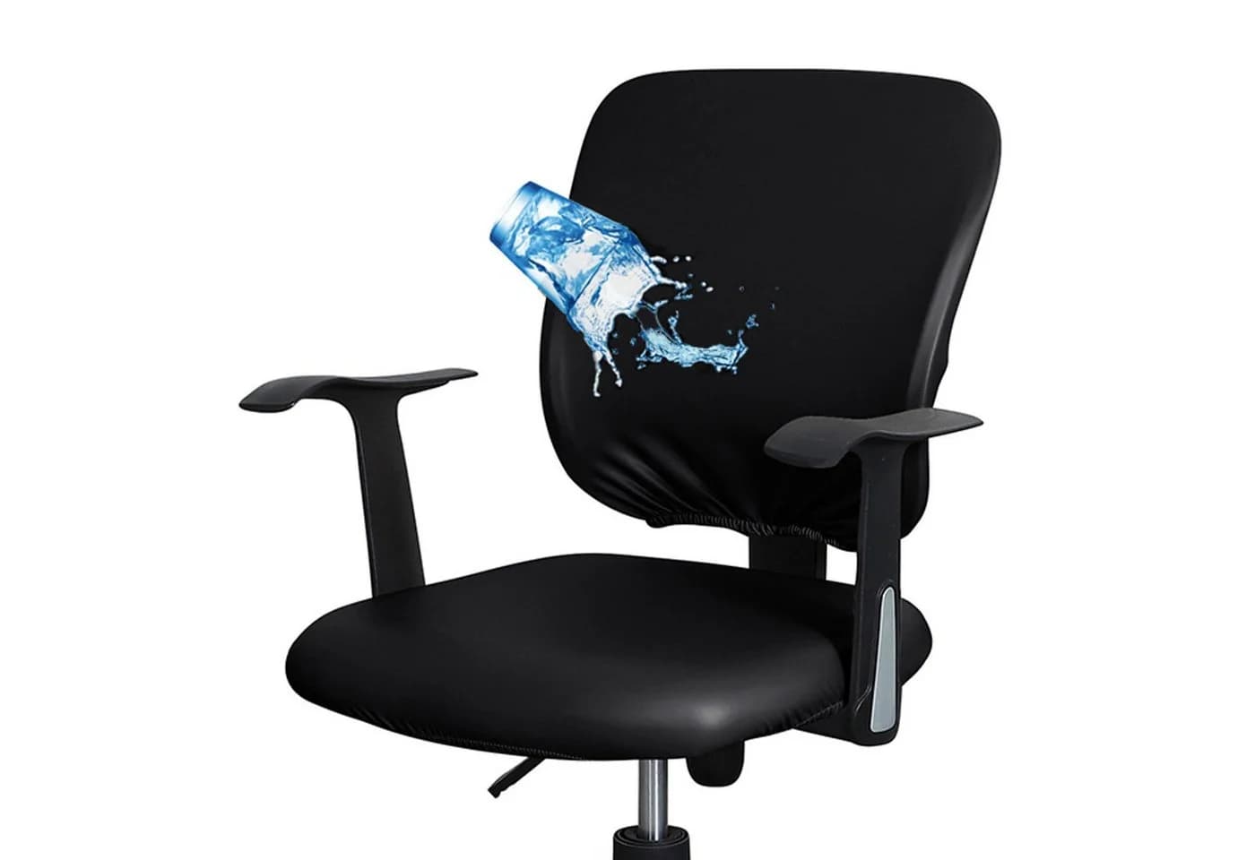 Agger Bürostuhlbezug Schwarz PU-Leder Wasserdicht - Bild 2