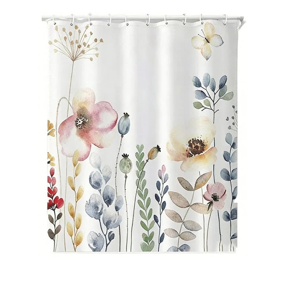 Agger Duschvorhang Blumenmuster Polyester wasserabweisend - Bild 2