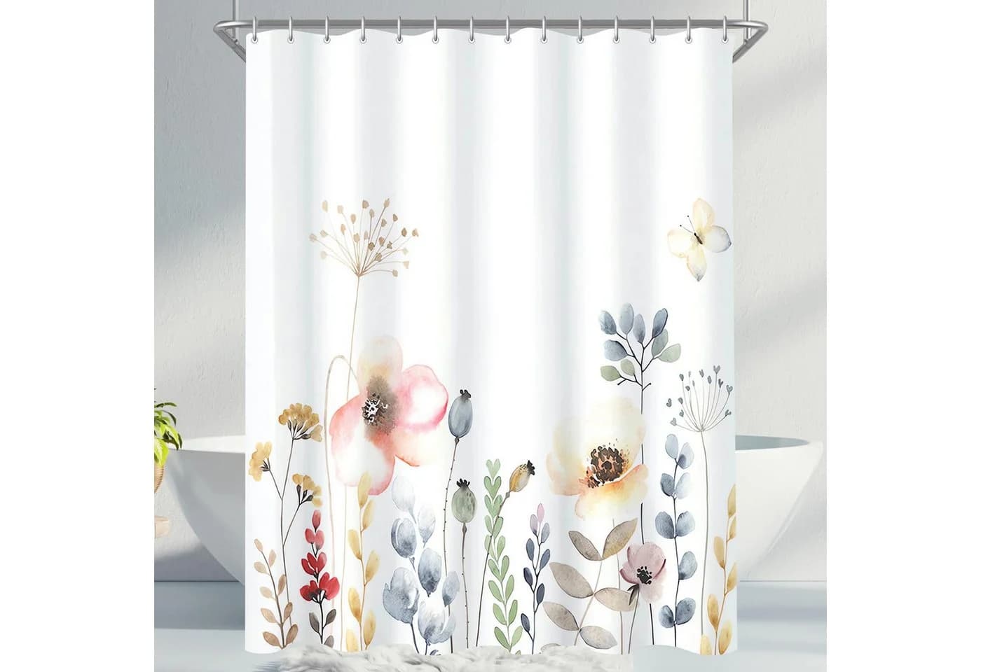 Agger Duschvorhang Blumenmuster Polyester wasserabweisend - Bild 4