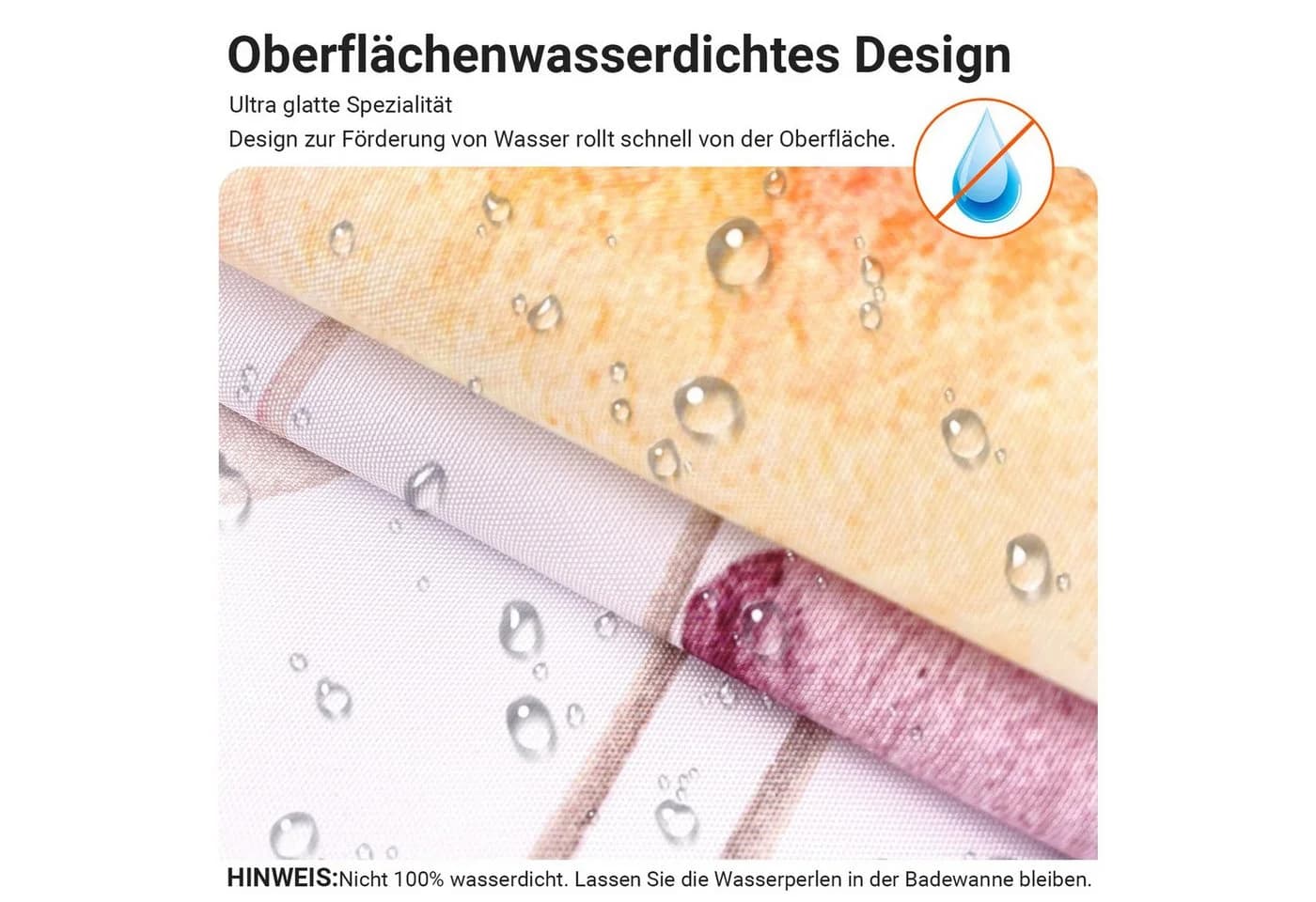 Agger Duschvorhang Blumenmuster Polyester wasserabweisend - Bild 5