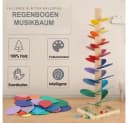 Flintry Montessori-Musikbaum aus Holz mit Murmeln und 30 bunten Blättern Bild 5