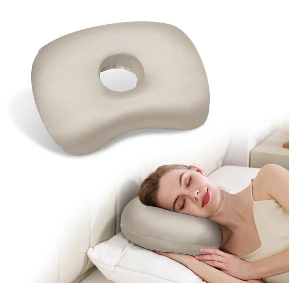 Agger Nackenstützkissen Ohrpiercing-Kissen Baumwolle Beige - Bild 2