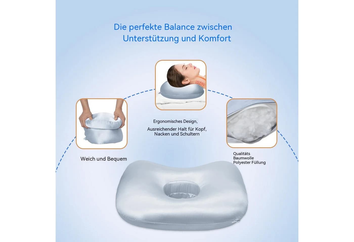 Agger Nackenstützkissen Ohrpiercing-Kissen Baumwolle Beige - Bild 5
