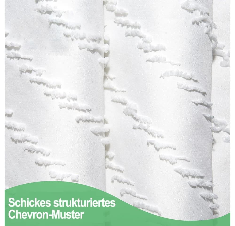 Agger Duschvorhang Boho-Stil Wasserabweisend Weiß - Bild 3