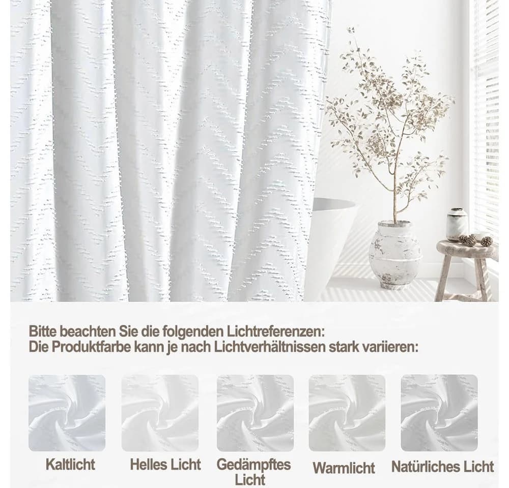 Agger Duschvorhang Boho-Stil Wasserabweisend Weiß - Bild 5
