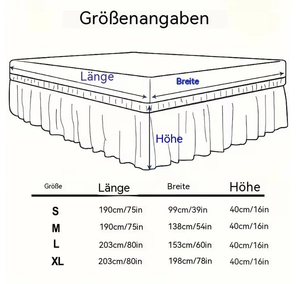 Agger Bettrock Schwarz Elastisch mit Pompons