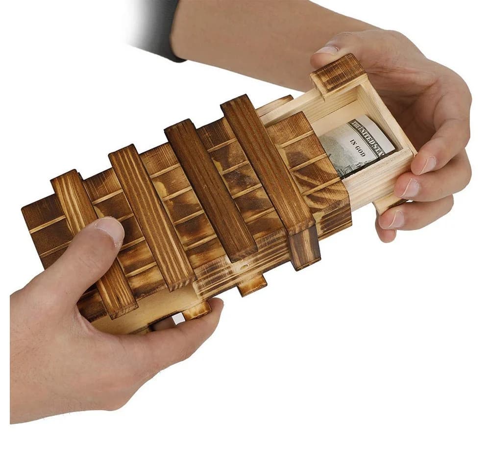 Flintry Geschenkbox Holz Magische Rätselbox mit 2 Fächern