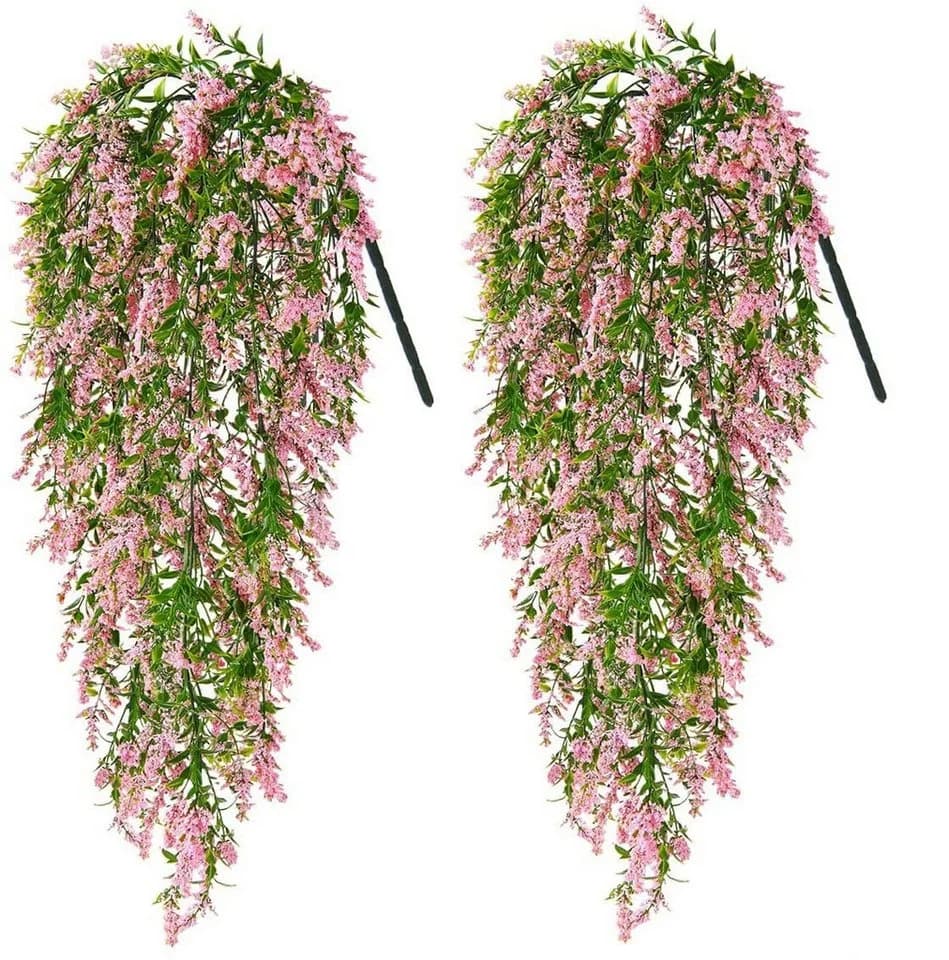 Agger Kunstblumenstrauß 2 Stück Hängend Rosa Lavendel - Bild 2
