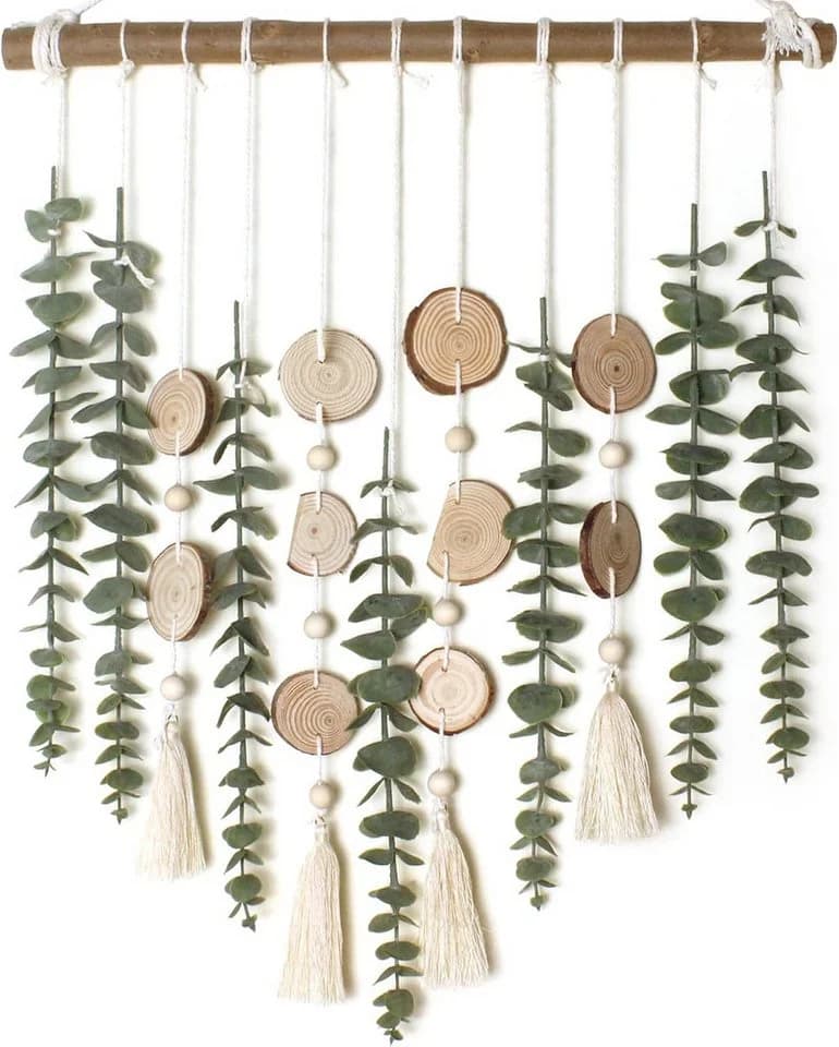 Agger Hängedekoration Eukalyptus Wanddeko Grün Boho - Bild 2